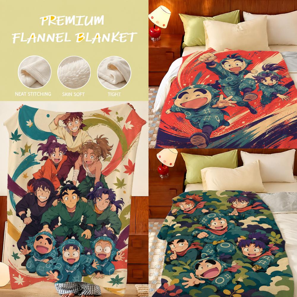 Home Textiles Throw - Anime Nintama Rantaro Throw Plush Flannel
