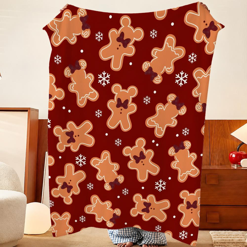 Home Textiles Throw - Christmas Gingerbread Man Throw Plush Flannel