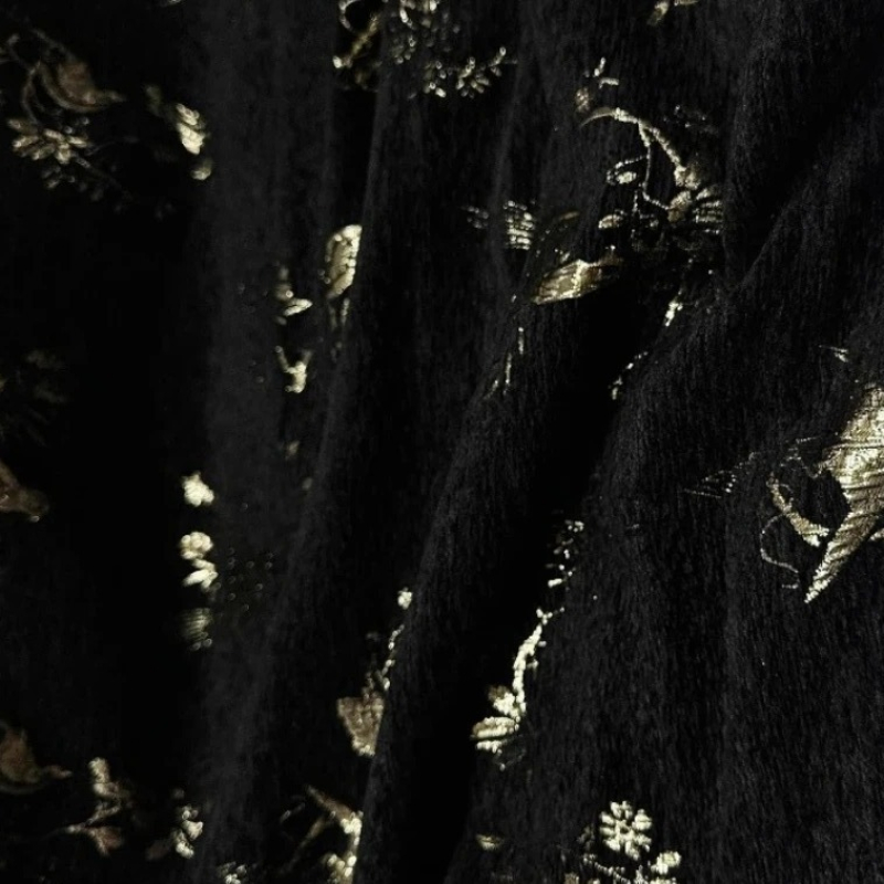 Gold Thread Chenille Jacquard  - Home Textiles Luxury Curtains review and price