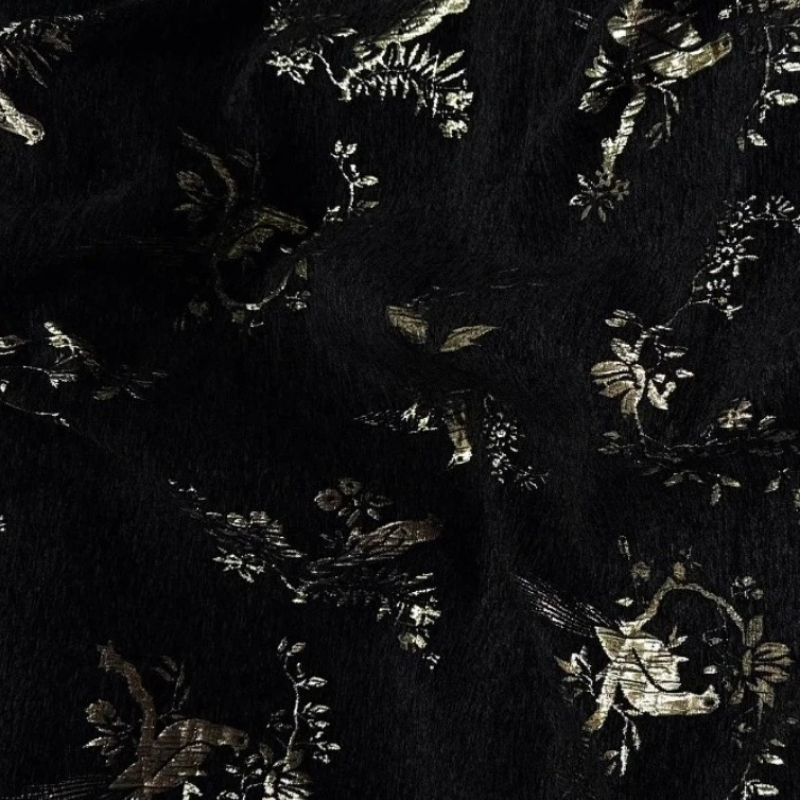 Gold Thread Chenille Jacquard  - Home Textiles Luxury Curtains review and price