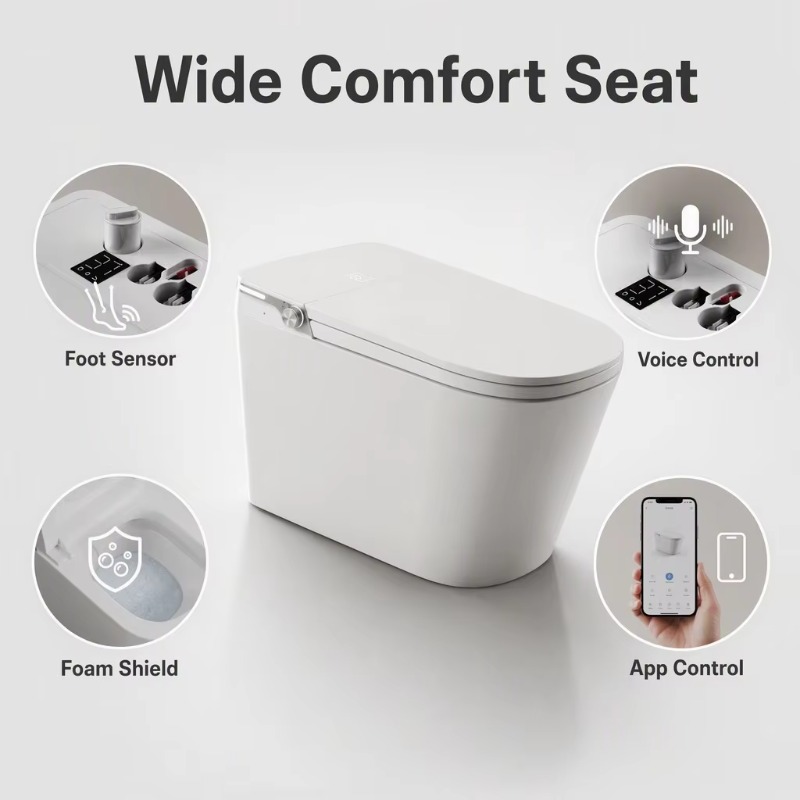 White Smart Toilet Square Bowl - P & C Home Textiles Usa review and price