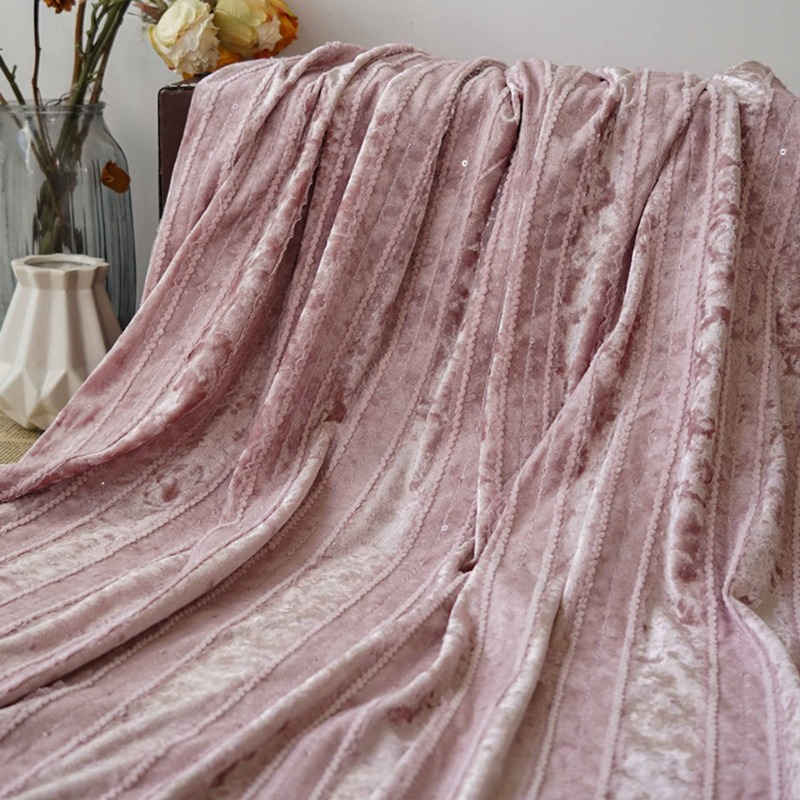 Velvet Lace Stripe Fabric Embr - Home Textiles Luxury Curtains review and price