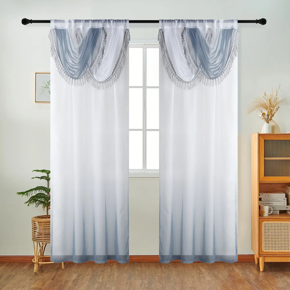 NAPEARL Blue Curtain Head Wave - Home Textiles Luxury Curtains review and price