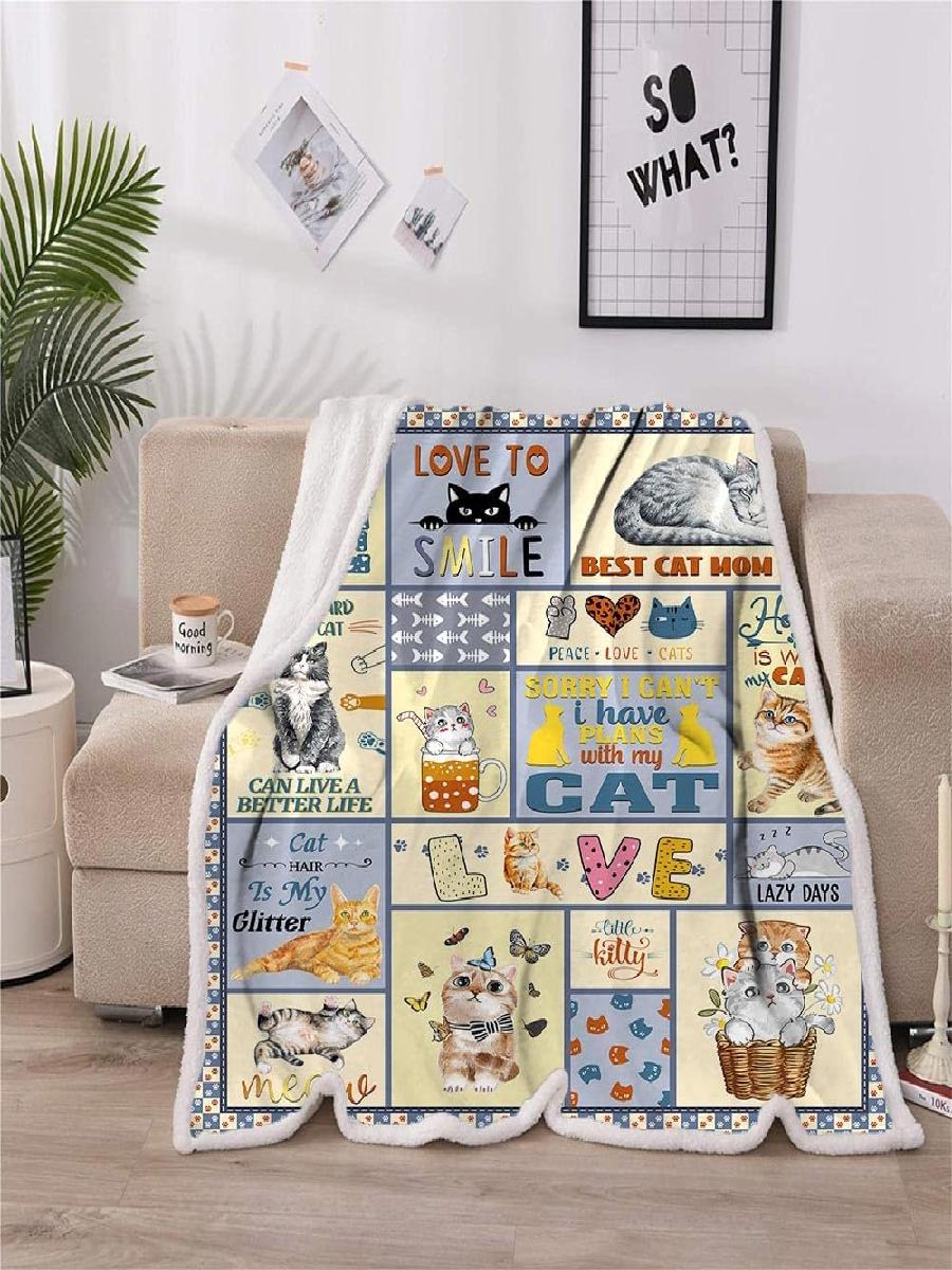 TRIKPTEY Cat Blanket Cozy Cat  - Home Textiles Throw review and price