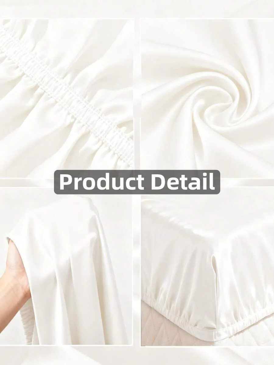 3-Piece Silky Satin Fitted She - Bed Sheet Microfiber review and price
