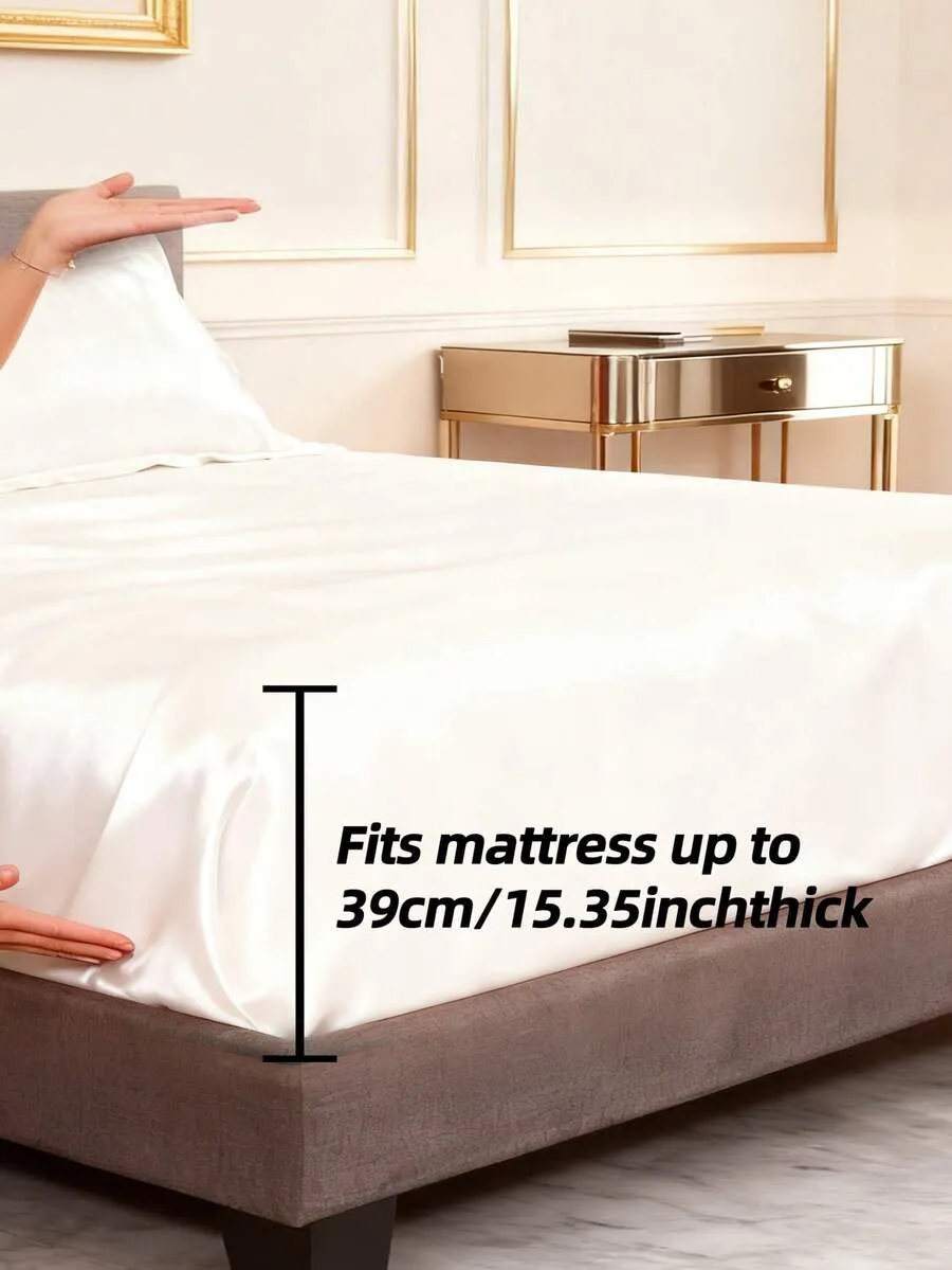 3-Piece Silky Satin Fitted She - Bed Sheet Microfiber review and price
