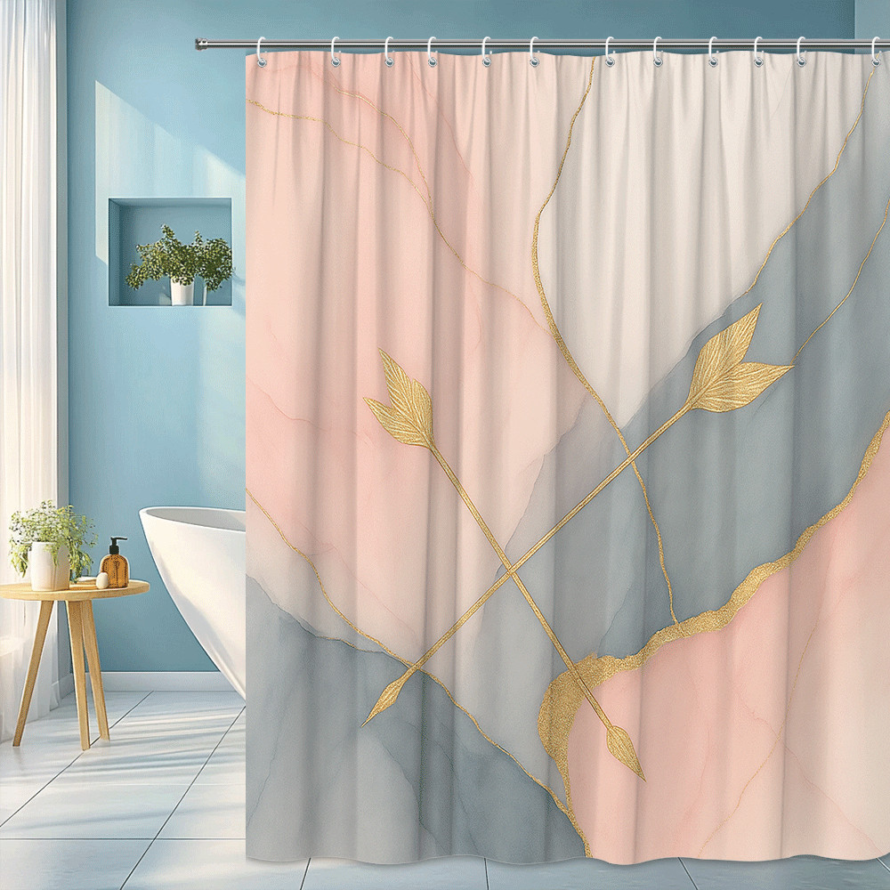 Modern Gold Abstract Leaf Prin - Home Textiles Luxury Curtains review and price