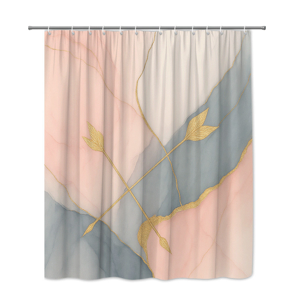 Modern Gold Abstract Leaf Prin - Home Textiles Luxury Curtains review and price