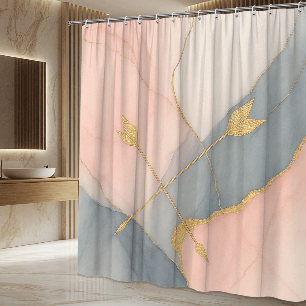 Modern Gold Abstract Leaf Prin - Home Textiles Luxury Curtains review and price